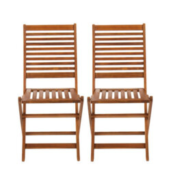 Charles Bentley Fsc Acacia Wood Pair Of Outdoor Foldable Chairs - thumbnail 7