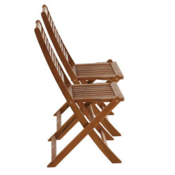 Charles Bentley Fsc Acacia Wood Pair Of Outdoor Foldable Chairs - thumbnail 6