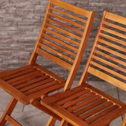 Charles Bentley Fsc Acacia Wood Pair Of Outdoor Foldable Chairs - thumbnail 2