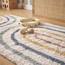 Sweeek - Children's Cream And Multicoloured Interior Rug With Rainbow Dakota 170X120X3 Cm - thumbnail 6