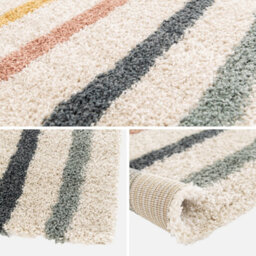 Sweeek - Children's Cream And Multicoloured Interior Rug With Rainbow Dakota 170X120X3 Cm - thumbnail 2