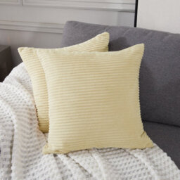 "Deconovo Set Of 2 Super Soft Corduroy Cushion Covers Dark Beige 41""x41""cm" - thumbnail 3