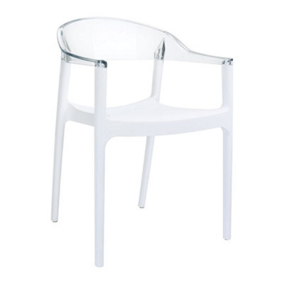 Tarmen Armchair - White/clear Transparent