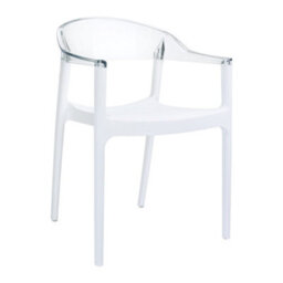 Tarmen Armchair - White/clear Transparent