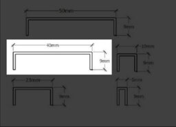 Ilcom Decorative Profile U 40mm X 2700mm X 0.6mm Copper Brushed Stainless Steel - thumbnail 3