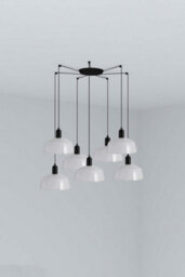 Luminosa Lighting Luminosa Tatawin Medium Cluster Pendant Ceiling Light Black, Gloss White 7X E27