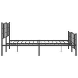Berkfield Metal Bed Frame Without Mattress With Footboard Black 150X200Cm - thumbnail 5