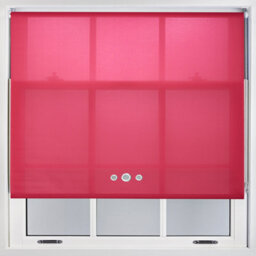 Furnished Roller Blind With Triple Chrome Round Eyelet And Metal Fittings - Fuchsia Daylight Shade (W)180Cm X (L)165Cm