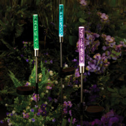 Gainsborough Outdoor Solar Stake Lights Set Of 3 - Colour Changing Bubble Design - Led Garden Pathway Lights - thumbnail 1