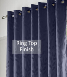 Luxury Living Tivoli Eyelet Ring Top Curtains Navy - thumbnail 4