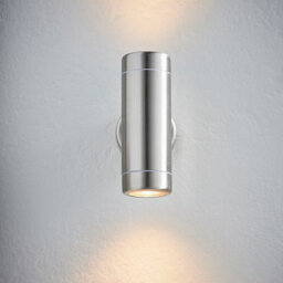Luminosa Lighting Luminosa Atlantis Outdoor Coastal Wall Up Down Light Ip65 7W Marine Grade Brushed Stainless Steel Dimmable Ip65 - Gu10 - thumbnail 2