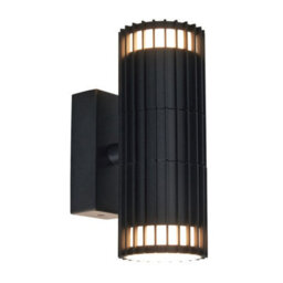 CGC Lighting Cgc Lilly Black Ribbed Gu10 Up & Down Outdoor Wall Light Ip44 - thumbnail 4