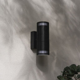 CGC Lighting Cgc Lilly Black Ribbed Gu10 Up & Down Outdoor Wall Light Ip44 - thumbnail 2