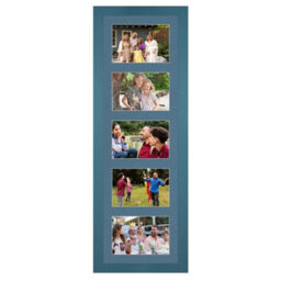 AK Frames 26X8 Navy Blue Modern Multi Photo Frame With Pompadour Mount - Holds 5 Apertures (5X) 6X4 Photos - thumbnail 1