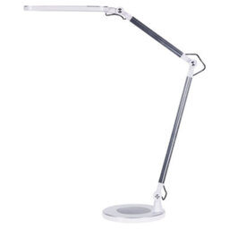Beliani Desk Led Lamp - Aluminium Silver, Touch Double-Dimming, 3 Colour Temperatures, Stable Base - thumbnail 2