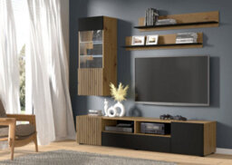 Arte Chic Auris D Four Piece Entertainment Unit Set (H1570mm W2000mm D420mm)  - Tv Cabinet And Wall Storage Set - thumbnail 1
