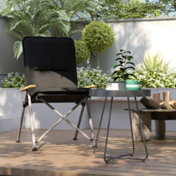 Outsunny Padded Camp Chair Outdoor High Back Folding Recliner With Bag Black - thumbnail 8