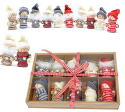Shatchi 10 Handmade Christmas Tree Hanging Box Set Xmas Home Decor Novelty Gifts, Multi - thumbnail 1