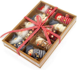 Shatchi 10 Handmade Christmas Tree Hanging Box Set Xmas Home Decor Novelty Gifts, Multi - thumbnail 4