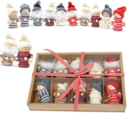 Shatchi 10 Handmade Christmas Tree Hanging Box Set Xmas Home Decor Novelty Gifts, Multi - thumbnail 2