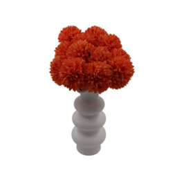 Woodside Home Living Artificial Chrysanthemum Ball Flowers - Orange Set Of 12 - thumbnail 2