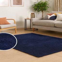 Uetian Navy Blue Dense Pile Rug (120X170 Cm) Plush Soft Carpet For Modern Home Spaces - thumbnail 5