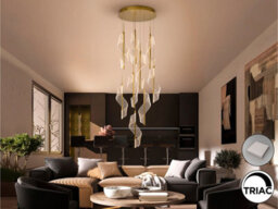 Luminosa Lighting Luminosa Velas Cluster Pendant Ceiling 9 Light Gold Led 3000K Dimmable - Uk Stock - thumbnail 3