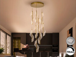 Luminosa Lighting Luminosa Velas Cluster Pendant Ceiling 9 Light Gold Led 3000K Dimmable - Uk Stock - thumbnail 1