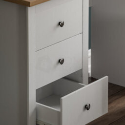Lassic 3 Drawer Dressing Table Set With Stool And Mirror, Shaker Style Bedroom Vanity Desk, White - thumbnail 5