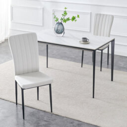MCC Direct Set Of 2 Beige Velvet Effect Dining Chairs Plush Padded Upholstered Accent Chair - Elle By Mcc - thumbnail 2