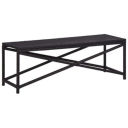 Vidaxl Garden Bench 120 Cm Poly Rattan Black