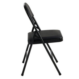 Mcc Direct Set Of 2 Folding Dining Chairs Metal Frame Padded Seats Black - thumbnail 4