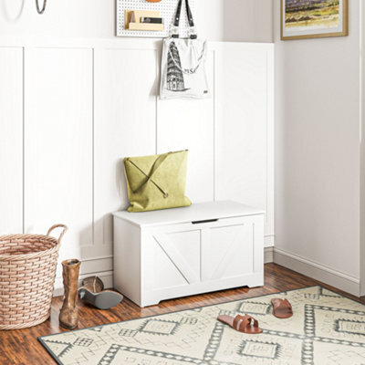 Homcom Storage Trunk For Living Room, With Safety Hinges, 80Cm, White - image 1
