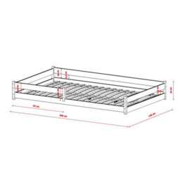 Arte Zofia Grey 120 X 200Cm European Small Double Low Bed - Foam/bonnell Mattress Included - thumbnail 2