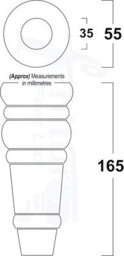 L&F 4 Replacement Furniture Feet Mahogany Turned Wooden Legs 165mm High Settee Chairs Sofas Footstools M8 (8mm) Tsp2071 - thumbnail 2