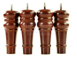 L&F 4 Replacement Furniture Feet Mahogany Turned Wooden Legs 165mm High Settee Chairs Sofas Footstools M8 (8mm) Tsp2071 - thumbnail 3