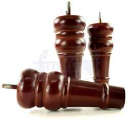 L&F 4 Replacement Furniture Feet Mahogany Turned Wooden Legs 165mm High Settee Chairs Sofas Footstools M8 (8mm) Tsp2071 - thumbnail 5