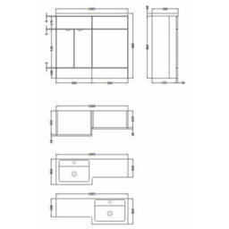 Hudson Reed Fusion Hacienda Charcoal 1000mm Freestanding Right-Hand Basin & Wc Combination Unit - thumbnail 3