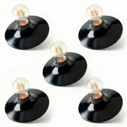 E27 Lamp Holder Light Fitting  Wall Or Ceiling Mountable, Black 150mm Round Base Plate, Easy Socket Installation