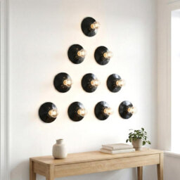 E27 Lamp Holder Light Fitting  Wall Or Ceiling Mountable, Black 150mm Round Base Plate, Easy Socket Installation - thumbnail 6