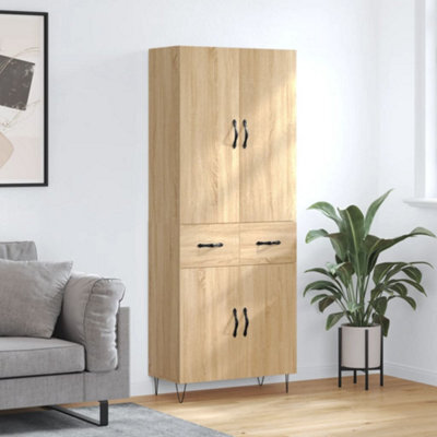 Berkfield Highboard Sonoma Oak 69.5X34X180 Cm Engineered Wood - image 1
