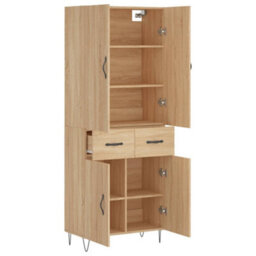 Berkfield Highboard Sonoma Oak 69.5X34X180 Cm Engineered Wood - thumbnail 4