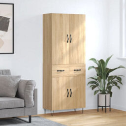 Berkfield Highboard Sonoma Oak 69.5X34X180 Cm Engineered Wood - thumbnail 1