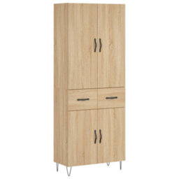 Berkfield Highboard Sonoma Oak 69.5X34X180 Cm Engineered Wood - thumbnail 2