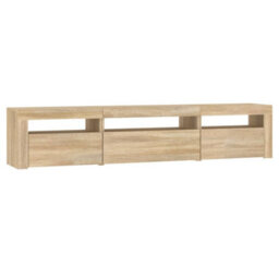 Berkfield Tv Cabinet With Led Lights Sonoma Oak 195X35X40 Cm - thumbnail 7