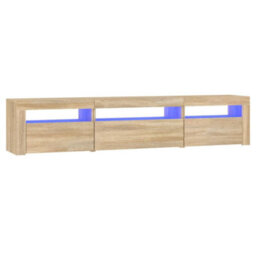 Berkfield Tv Cabinet With Led Lights Sonoma Oak 195X35X40 Cm - thumbnail 2
