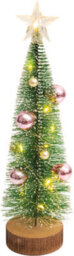 Netagon Christmas Battery Powered Light Up Mini Christmas Tree Ornament- Pink & Pearl Baubles - thumbnail 2