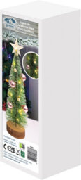 Netagon Christmas Battery Powered Light Up Mini Christmas Tree Ornament- Pink & Pearl Baubles - thumbnail 3