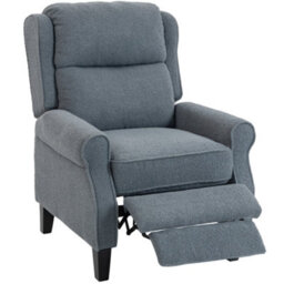 Homcom Recliner Armchair, Fabric Recliner Chair, Grey - thumbnail 2