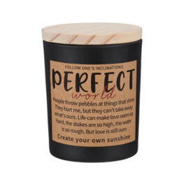Living And Home Black Glass Cup Soy Wax Lavender And Eucalyptus Scented Candle With Wooden Lid, 22-Hour Burn - thumbnail 1